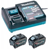 Makita 2db BL4050 Li-ion akkumulátor 40V XGT 5,0Ah +DC40RA töltő
