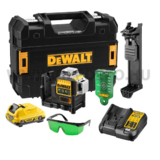 DeWALT 10,8V Li-ion akkumulátoros önbeálló keresztlézer, zöld lézerfény 3x360