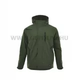 Sara Comfort Winter bélelt SoftShell hosszú kabát zöld-fekete XXXL
