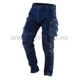 NEO Farmer munkásnadrág, Denim, 98% pamut, térdvédő betét zsebbel, gombos oldalzsebekkel, 255 g/m2,S