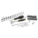 Stanley 1/4" dugókulcs készlet 3 fokonkénti fogazással 42 részes