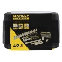 Stanley 1/4" dugókulcs készlet 3 fokonkénti fogazással 42 részes