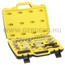 Stanley 3/8" dugókulcs készlet 3 fokonkénti fogazással 49 részes