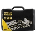 Stanley 1/4" és 1/2" dugókulcs készlet 3 fokonkénti fogazással 81 részes