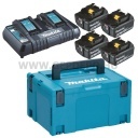 Makita 4db BL1860B+DC18RD töltő csomag MAKPAC kofferben