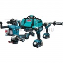 Makita DLX4155TX1 akkus szett (DDF486 + DGA504 + DHR243 + DTD153 + DX07 + 2xBL1850B + DC18RC) LXT BL