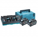 Makita 2db BL4050F Li-ion akkumulátor 40V XGT 5,0Ah + DC40RB töltő MakPac kofferben