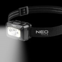 Neo fejlámpa mozgásérzékelővel, tölthető, USB, COB LED, 250 lm