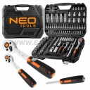 Neo Dugókulcs készlet 1/2" 1/4"  CrV 110 részes