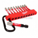 Milwaukee 10 darabos SHOCKWAVE™ ütésálló karabineres bitkészlet (pozi, torx)