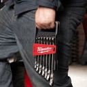 Milwaukee 7 részes csuklós fejű racsnis csillag-villáskulcs készlet, metrikus