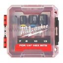 Milwaukee 1/4" HEX Befogású, Mágneses gépi dugókulcs készlet (5 részes)