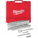 Milwaukee 3/8" Racsnis dugókulcs készlet metrikus és colos méret (56 részes)