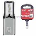 Milwaukee 1/4" Dugókulcsbetét rövid 5 mm