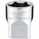 Milwaukee 3/8" Dugókulcsbetét rövid, 17 mm