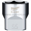 Milwaukee 3/8" Dugókulcsbetét rövid, 22 mm