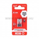 Milwaukee Shockwave Impact Duty imbusz bit HEX6x25 mm - 2 db