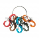 Nite Ize KeyRing acél kulcskarika - 5 db színes alumínium S-Biner karabinerrel