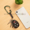 Nite Ize SlideLock alumínium karabiner kulcstartó hevederrel, olajzöld