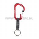 Nite Ize SlideLock alumínium karabiner kulcstartó hevederrel, piros