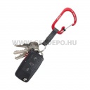 Nite Ize SlideLock alumínium karabiner kulcstartó hevederrel, piros