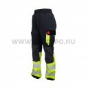 Urgent 721 fényvisszaverő softshell nadrág, fekete/láthatósági sárga - S