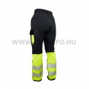 Urgent 721 fényvisszaverő softshell nadrág, fekete/láthatósági sárga - L