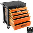 NEO TOOLS szerszámkocsi 5 fiókkal 117 részes szerszámkészlettel