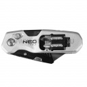 NEO TOOLS összecsukható trapénzpengés kés csavarhúzóval