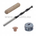 wolfcraft Fatipli készlet jelölövel, fúróval, mélységállítóval 8mm