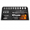 NEO TOOLS 1/4" dugókulcskészlet 20 részes