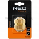 NEO Tömlőtoldó csatlakozó 3/4", réz