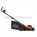 Black+Decker elektromos fűnyíró 1400W, 340mm, 30L-es gyűjtőkosár