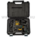 DeWALT 10,8V Li-ion akkumulátoros önbeálló keresztlézer, zöld lézerfény 3x360